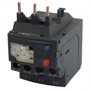 3 Pole AC 30A - 38A Black Electric Thermal Overload Relay 1 NO 1 NC