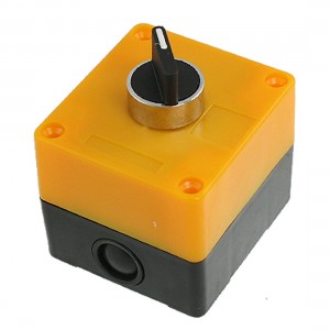 Yellow Black AC 400V 10A 2 Position Rotary Selector Switch Push Button Station