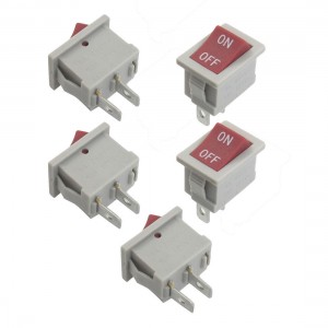 5 Pcs 2 Pin SPST On/Off Red Button Rocker Switch AC 6A/250V 10A/125V
