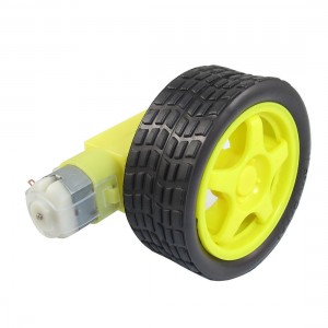 DC 3V 160mA 15RPM Geared Box Motor Plastic Tire Wheel Children Toy