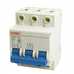 AC 400V 50A 3 Pole 3P On-Off Switch Miniature Circuit Breaker DZ47-63 C50