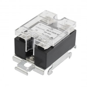 AC to AC DIN Rail Mount Covered Solid State Relay SSR 40A 90-280V AC 24-480V AC