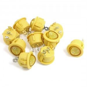 10 x Yellow Indicator Light 3 Pin SPST ON OFF Rocker Boat Switches