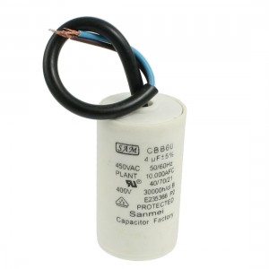 CBB60 Model AC 450V 4uF 5% Cylinder Motor Run Capacitor