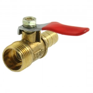 10mm Hole Tail OD 1/4" PT Male Thread Gas Pneumatic Ball Valve