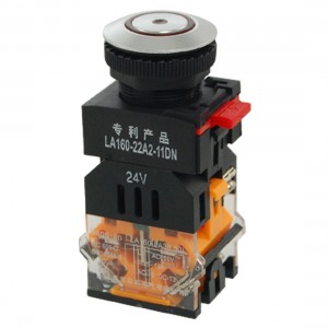 Red Sign Momentary Pushbutton Switch w 24V Ring Light Lamp 1 NO 1 NC 10A 660V AC