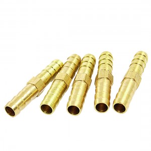 5 Pcs Air Gas 8mm Brass Straight Hose Connector Joiner