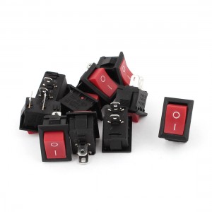 AC 250V 6A 125V 10A SPST on Off 2 Position 2pin Snap in Rocker Switch 10pcs