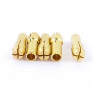5 Pcs Gold Tone 1 0mm Clamping Dia 5mm Shank Dia Brass Collet Dremel Rotary Tool