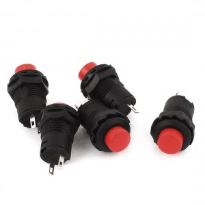 AC 250V 1 5A 125V 3A Cap SPST Latching Round Push Button Switch 5 Pcs Red