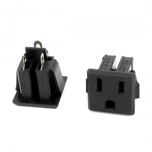 AC 125V 15A US 3 Pins Panel Mounted Snap in Power Supply Female Socket Plug 2pcs