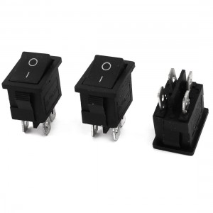 3 Pcs AC 250V 10A 125V 4A 4 Pin on Off DPST Snap in Boat Rocker Switch
