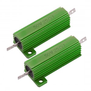 2x 25 Ohm Screw Tap Mounted Aluminum Housed Wirewound Resistors 50W