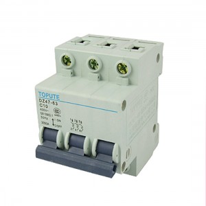 Three Poles AC 400V DZ47-63 C10 Mini Circuit Breaker