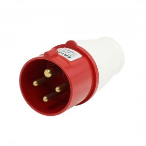 AC 360-415V 16A IE-0140 4P + E Free Hanging Industrial Plug Red White