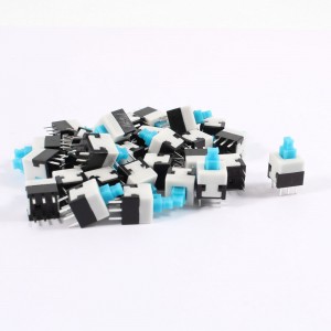 30 Pcs DC 30V 0.5A 6 Pins DIP Latching Blue Push Button Torch Switch 8x8mm