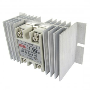 Temprature Control Solid State Relay SSR 25A 3-32V DC 90-480V AC with Heat Sink