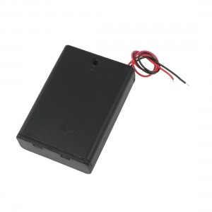 Black Red Cable Plastic 3 x1.5V AA Batteries Cell Box Holder