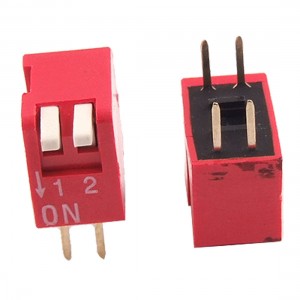 10 Pcs 2.54mm Pitch 2 Position  Piano Type DIP Switch Red Ukmus