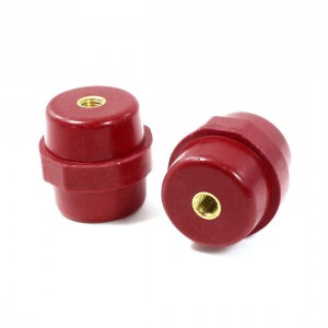 2Pcs SM40 8mm Diameter Brass Thread 40mm Height Busbar Insulator Red