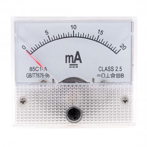 85C1-A DC 0-20mA Analog Panel Meter Ammeter Amperemeter
