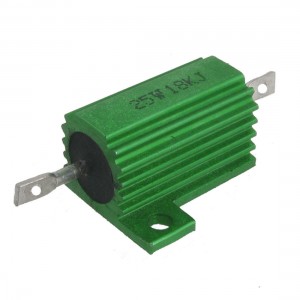 Green Aluminum Housed Wirewound Resistor 25W 18K Ohm 5% Gcfcf