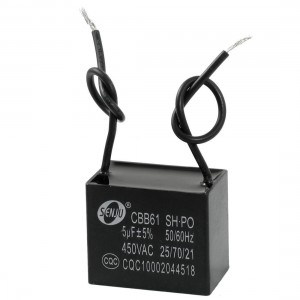 CBB61 Model 5uF AC 450V Polypropylene Film Motor Run Capacitor