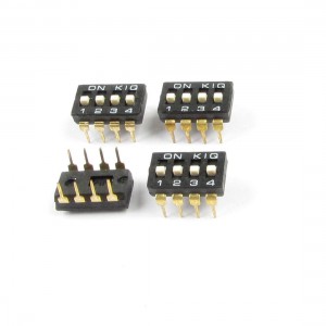 4 Pcs Black Double Row 8 Pin 4 Positions 2.54mm Pitch DIP Switches