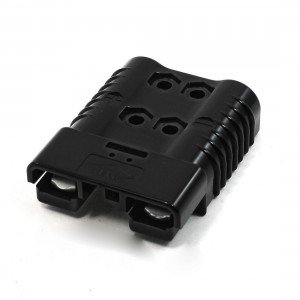 Black Plastic Housing Aluminum Plated Battery Connector 600VDC
