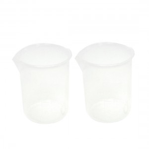 50mL Graduated Beaker Clear Plastic Measuring Cup for Lab 2 Pcs