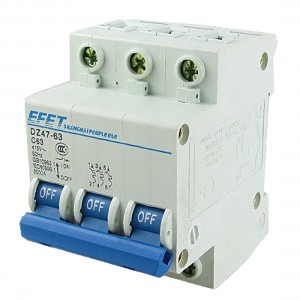 DZ47-63 AC 415V 63A 3 Poles Short Overload Mini Circuit Breaker