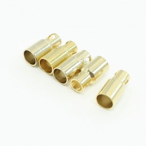 5 Pcs Gold Tone Metal RC Battery Plug Female Connector 6mm
