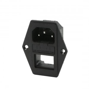 Integral Fuse Holder C14 Inlet Male Power Plug AC 250V 10A