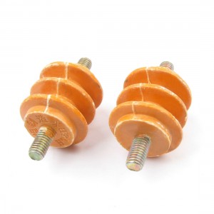 2pcs 660V Water Resistance Busbar Insulator Orange 1.4" x 5/16"