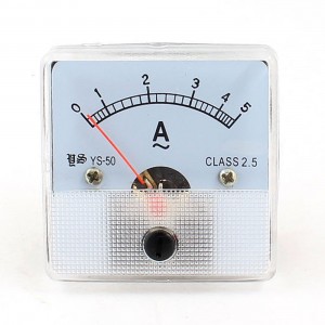 Analogue AC 5A Current Panel Ampere Meter Gauge White YS-50