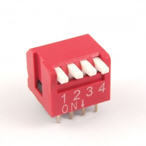 10 Pcs 2.54mm Pitch 4 Position Slide Type DIP Switch Red Lmcwv