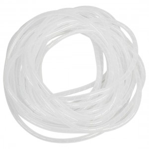 8mm Outside Dia 12M 39 Ft PE Polyethylene Spiral Cable Wire Wrap Tube White
