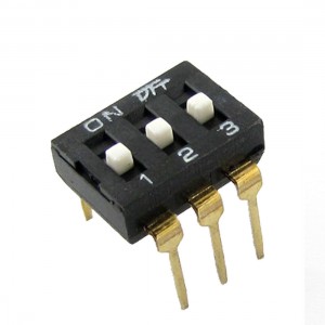 10 Pcs 2.54mm Pitch 3 Position IC Type DIP Switch Black