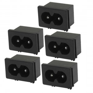 5 Pcs Black Male Plug IEC320 C8 AC Power Socket Connector 2.5A 250VAC