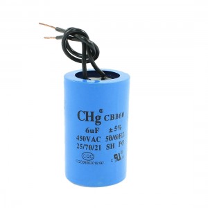 450VAC 6uF Aluminum Electrolytic Capacitor CBB60 w Fork Terminal