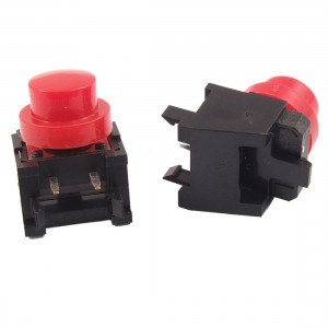 2x Momentary Tactile Push Button Switch Right Angle 2 Pin 12 x 12mm x 13mm + Cap