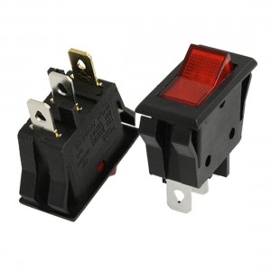 10x AC 15A/250V 20A/125V Red Light ON-OFF 2 Position SPST Snap In Rocker Switch