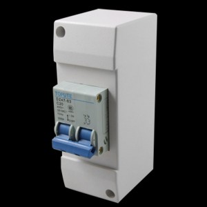 AC 400V 20A 2 Pole Gray Plastic Casing Miniature MCB Circuit Breaker