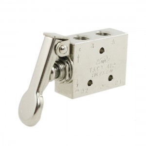 Pneumatic 3 Position 4 Way Spring Return Lever Manual Air Valve