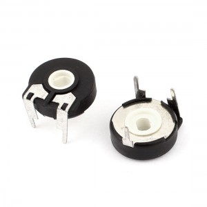 PT15 15mm 100ohm-5Mohm 3 Pins Piher Trimmer Potentiometer Black 2pcs