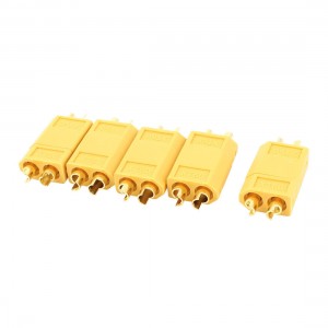RC Aircraft Airplane Model Battery XT60 Male Plug Connector Yellow 5 Pcs