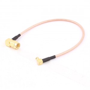 SMA Male to MCX Male Right Angle Adapter Connector RG316 Coaxial Cable 20cm Long