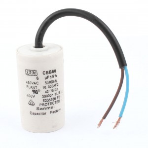 Washing Machine AC 450V 6uF 5 Polypropylene Film Motor Run Capacitor CBB60