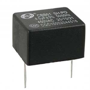4.5uf 450VAC 50/60Hz 2 Pin Fan Capacitor CBB61 4.5MFD