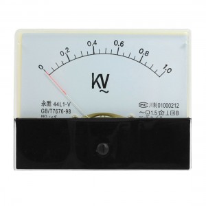 44L1-V AC 0-1KV Rectangle Analog Panel Volt Meter Gauge Black White